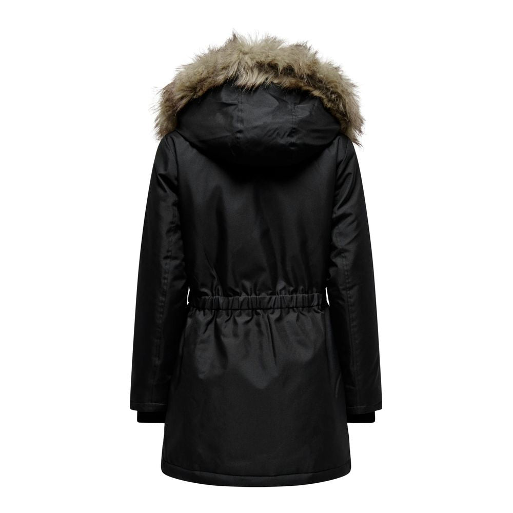 Black Polyester Jackets & Coat