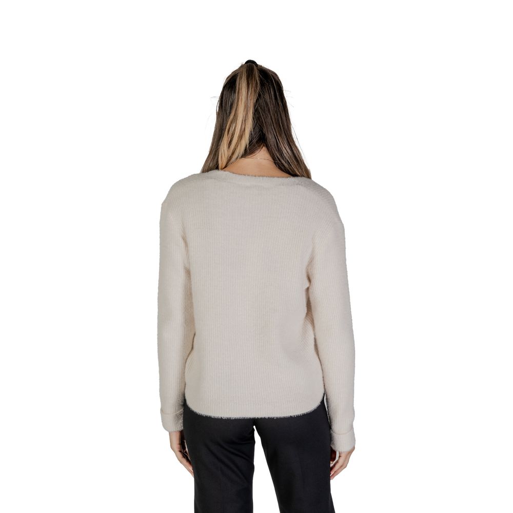 Cream Polyester Cardigan