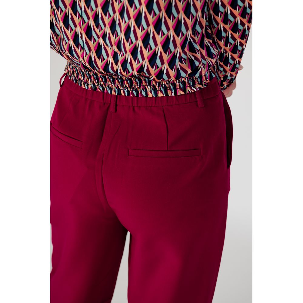 Bordeaux Polyester Jeans & Pant