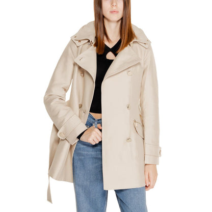 Beige Polyester Jackets & Coat