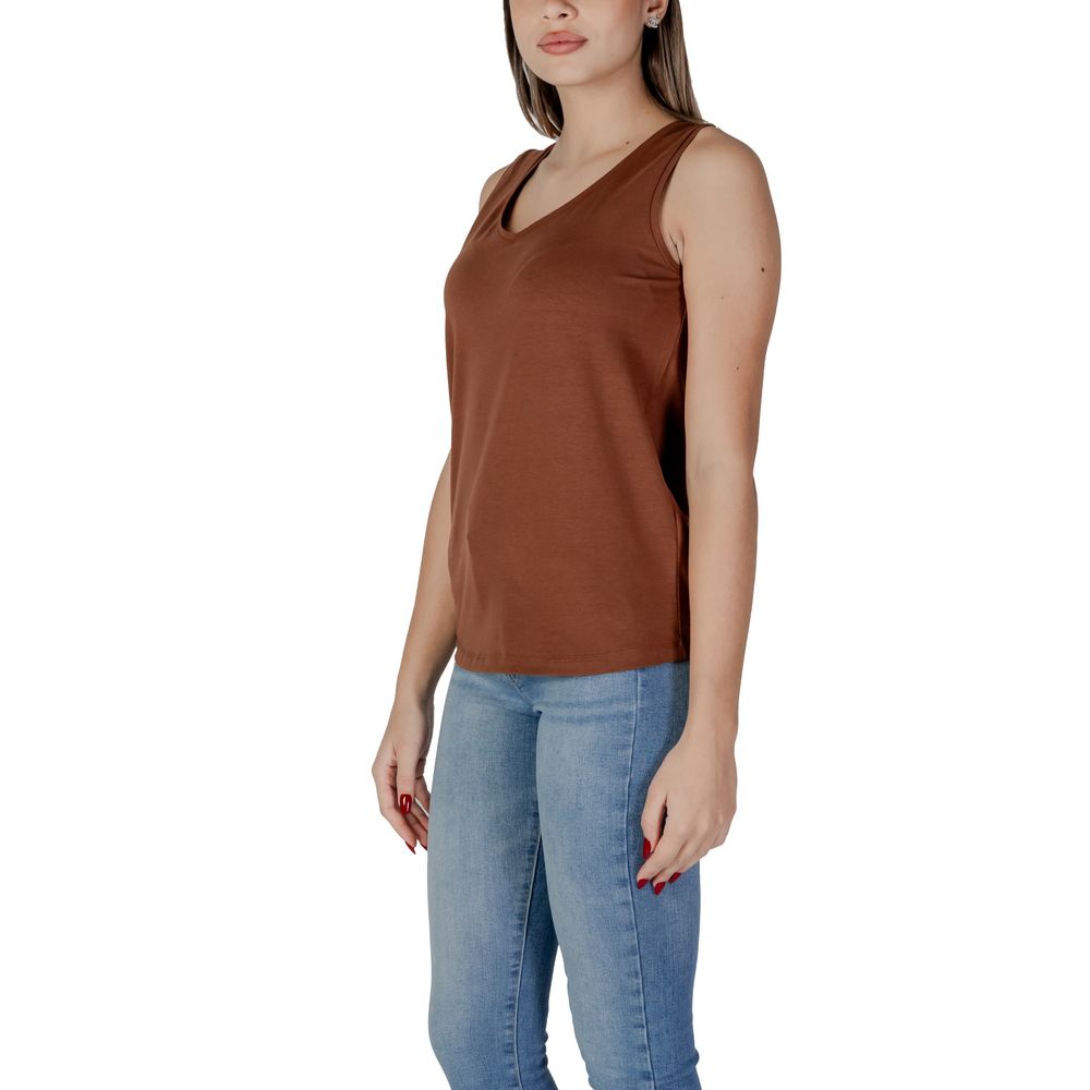 Brown Cotton Tops & T-Shirt