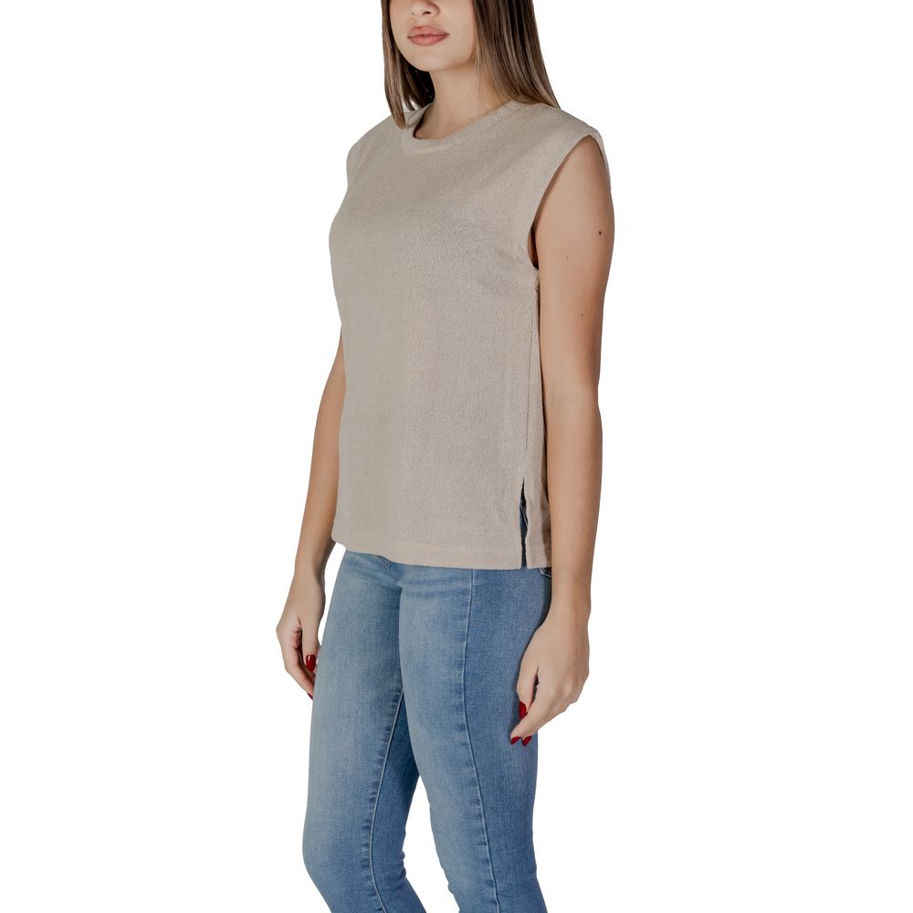 Beige Viscose Tops & T-Shirt