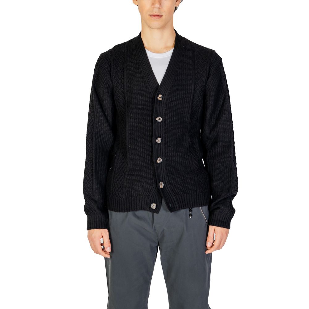 Black Polyester Cardigan