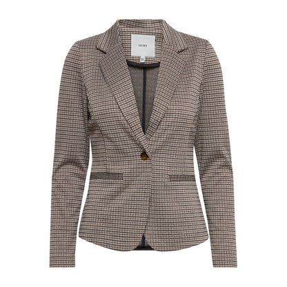 Beige Polyester Suits & Blazer