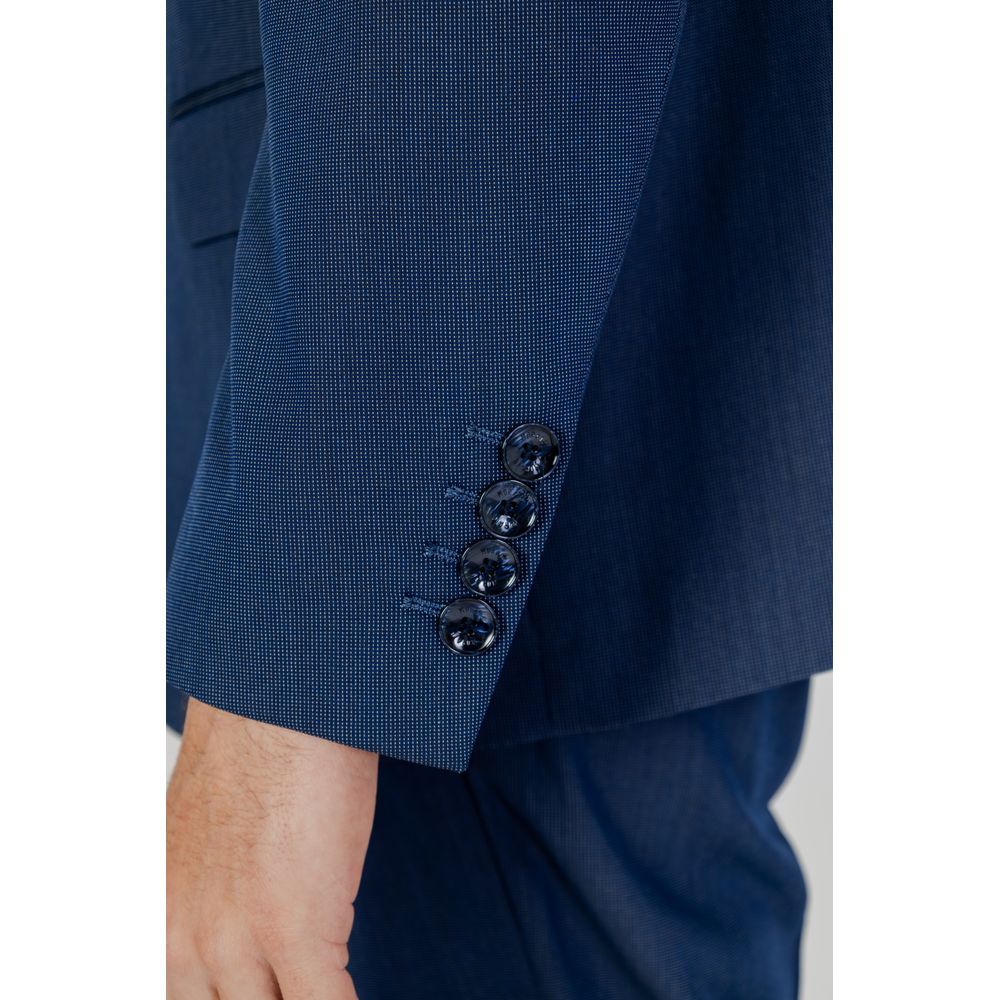 Blue Polyester Suit