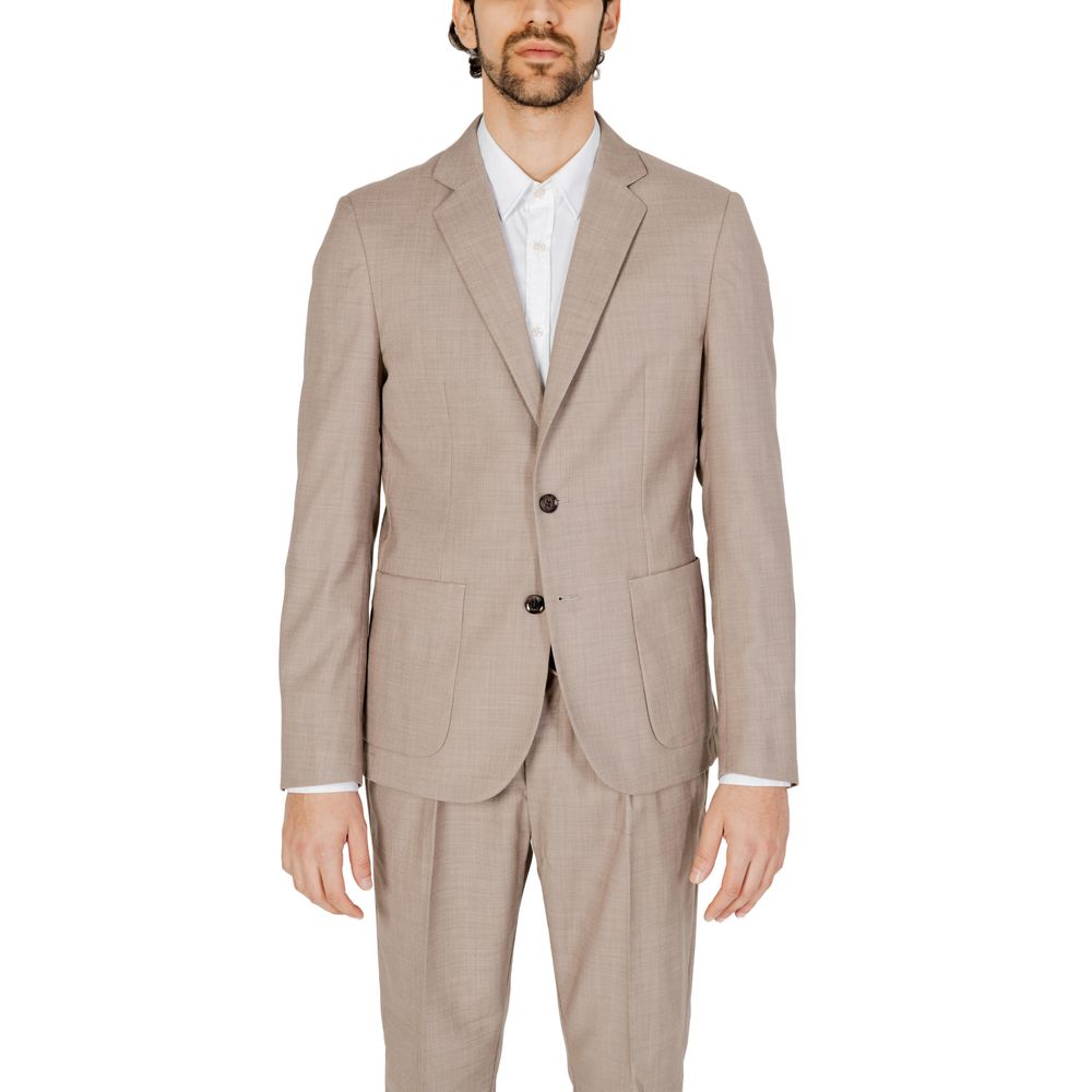 Beige Polyester Suit