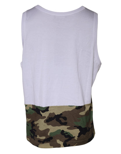 White Camouflage Tank Sleeveless T-shirt