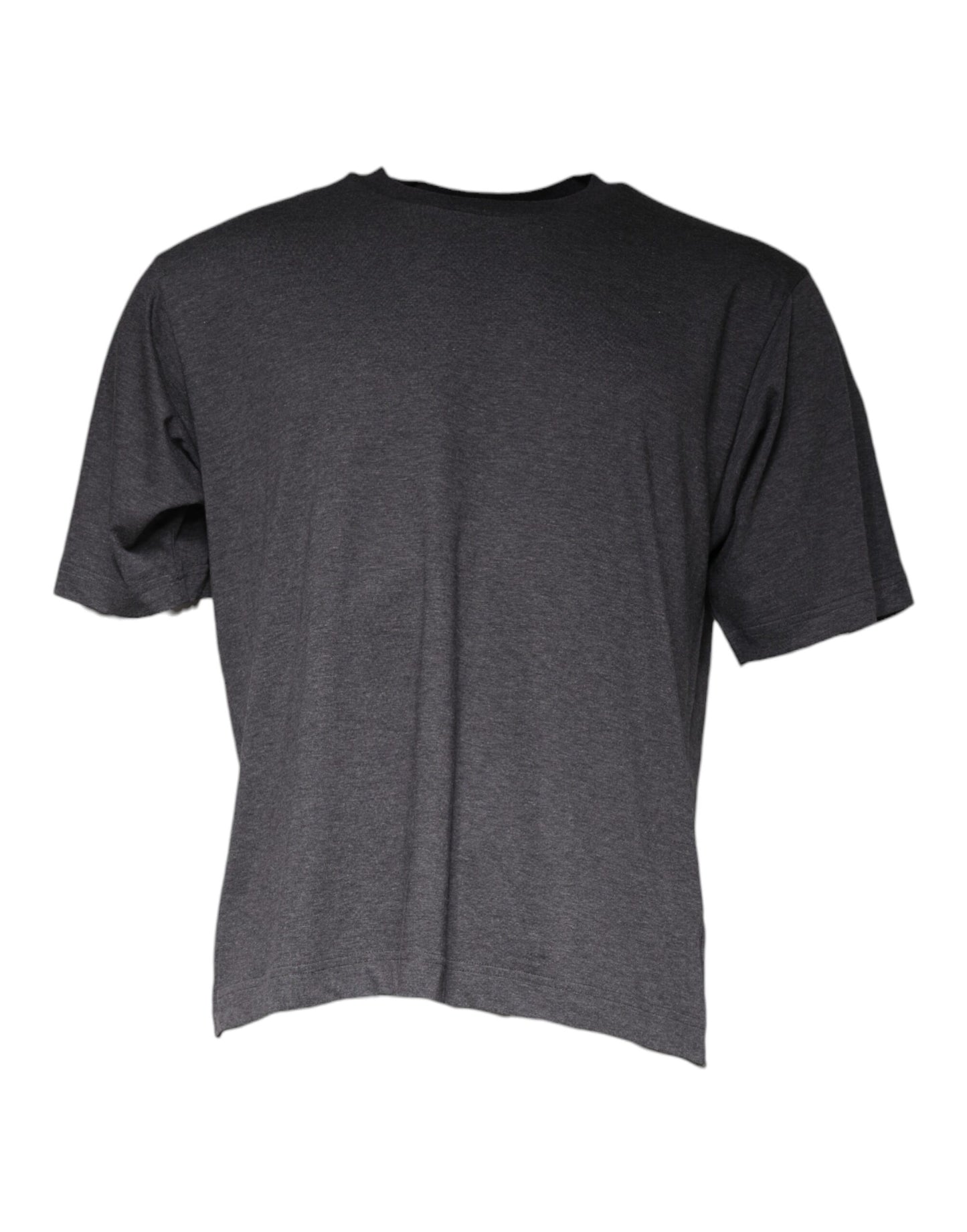 Gray Cotton Crew Neck Short Sleeves T-shirt