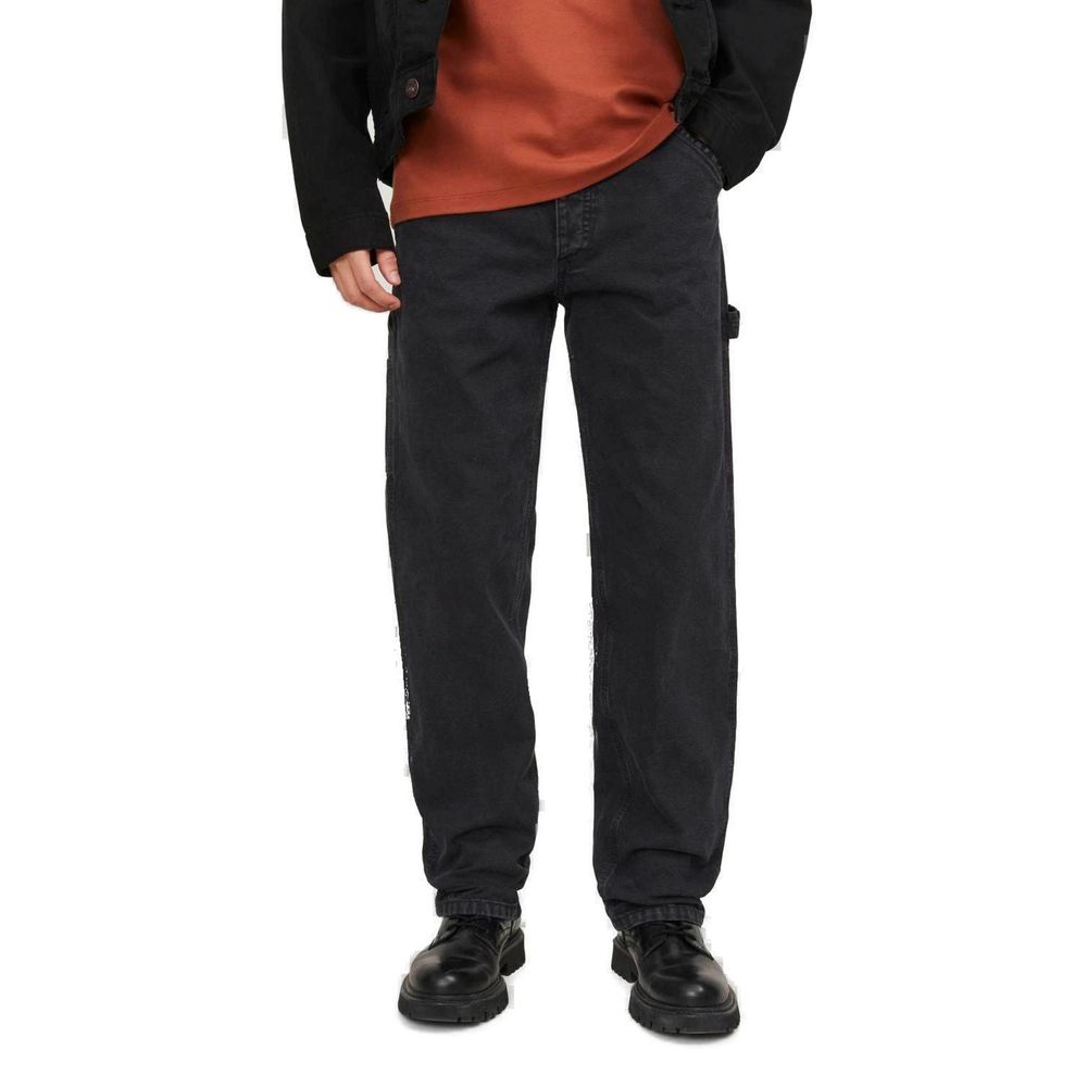 Black Cotton Relaxed Fit Jeans