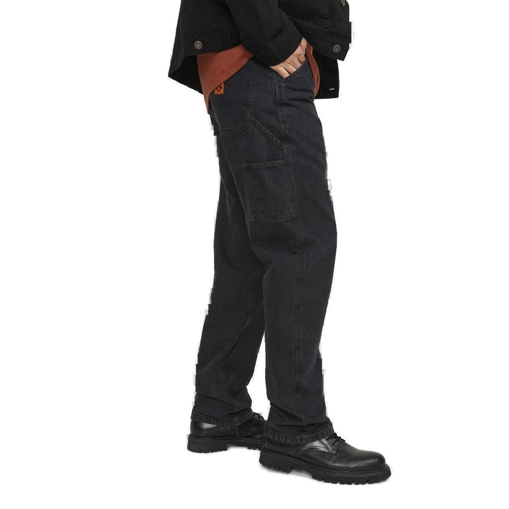 Black Cotton Relaxed Fit Jeans