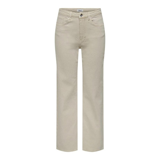 Beige Cotton Jeans & Pant