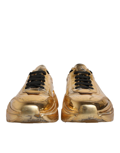 Gold Leather Daymaster Low Top Sneakers Shoes