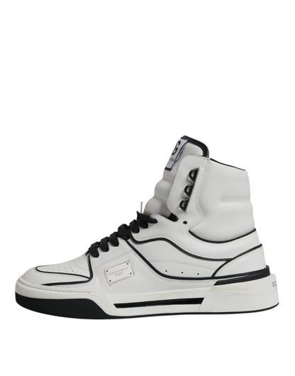 White Leather High Top Men Sneakers Shoes