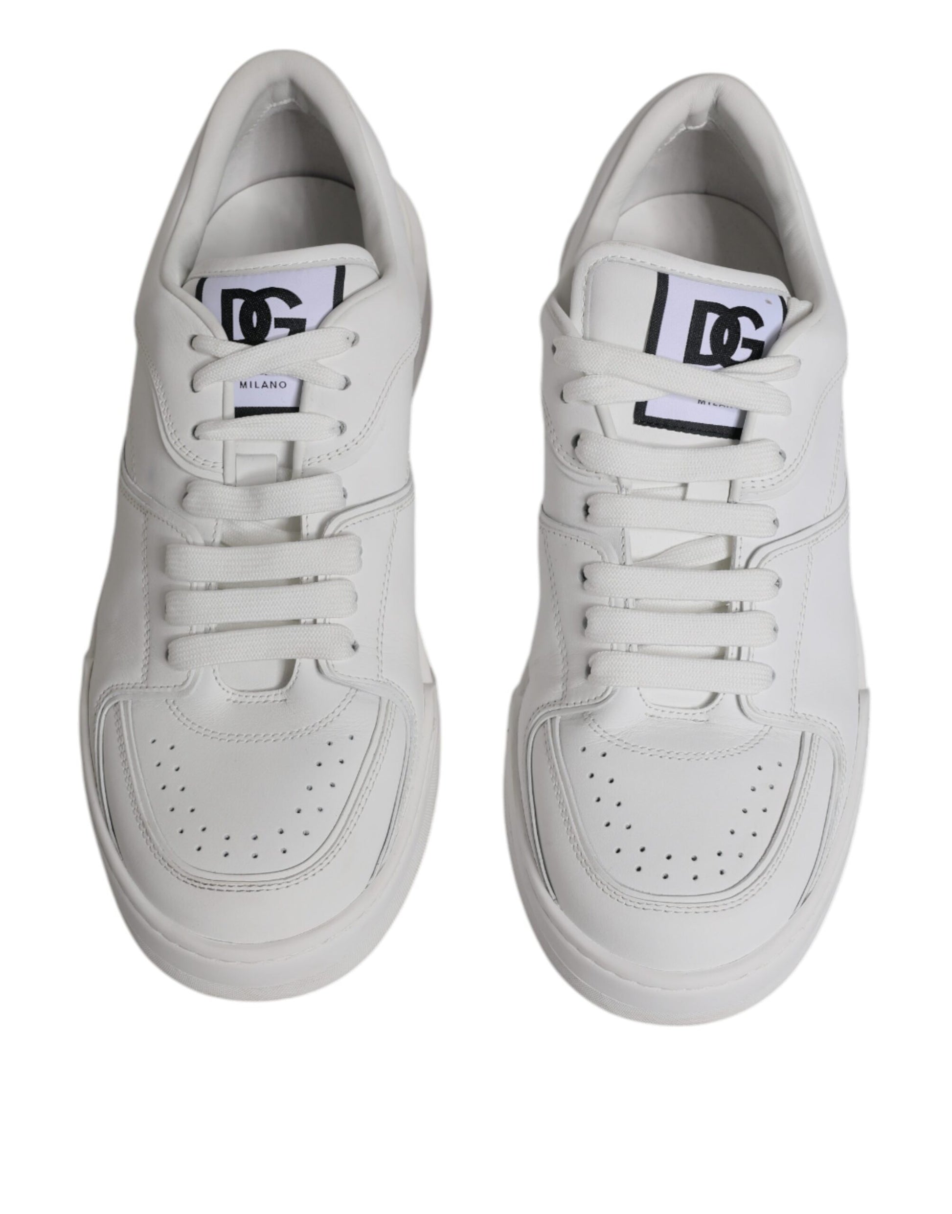 White Miami Leather Low Top Sneakers Shoes