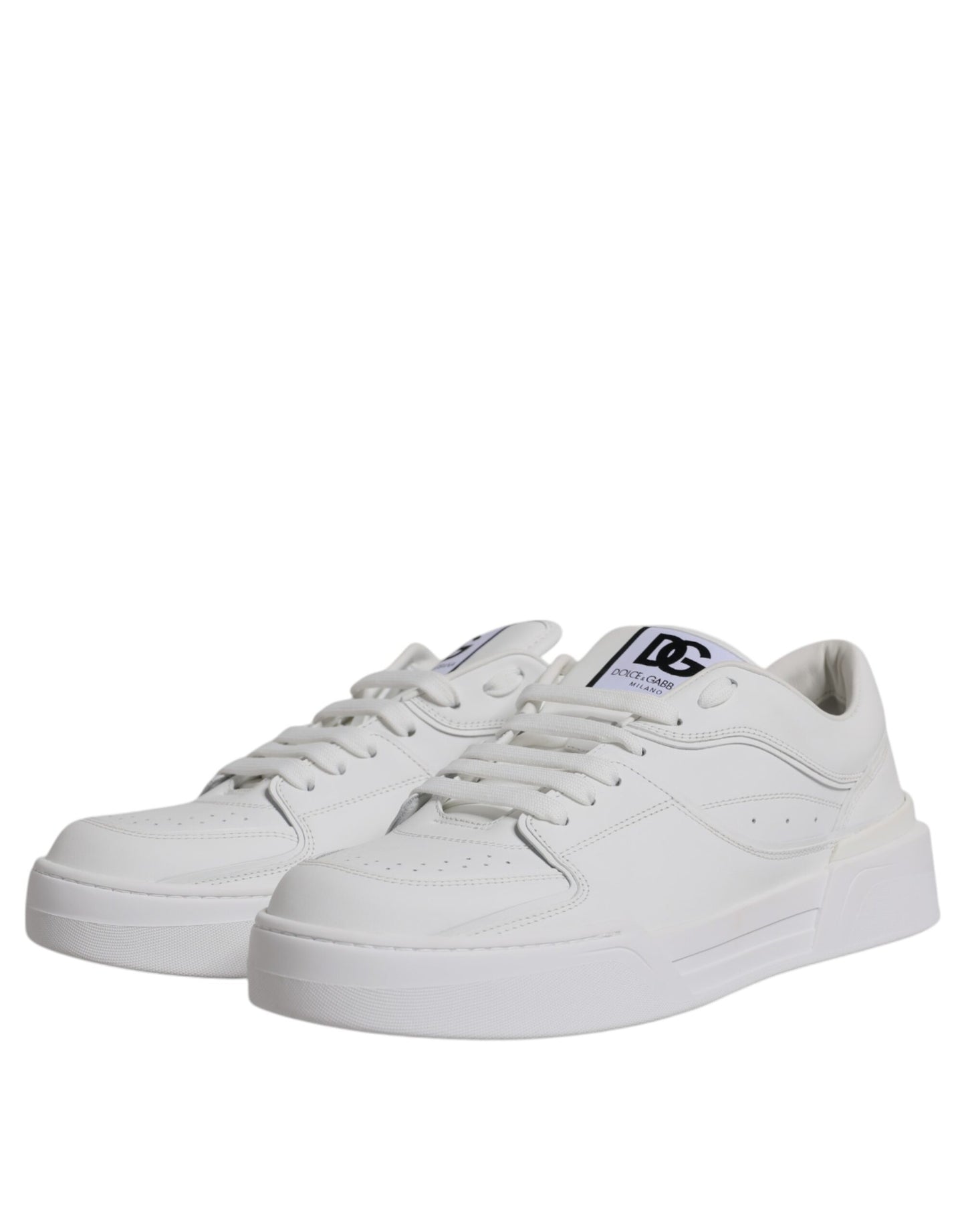 White Miami Leather Low Top Sneakers Shoes