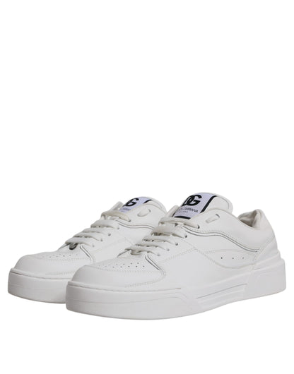 White Miami Leather Low Top Sneakers Shoes