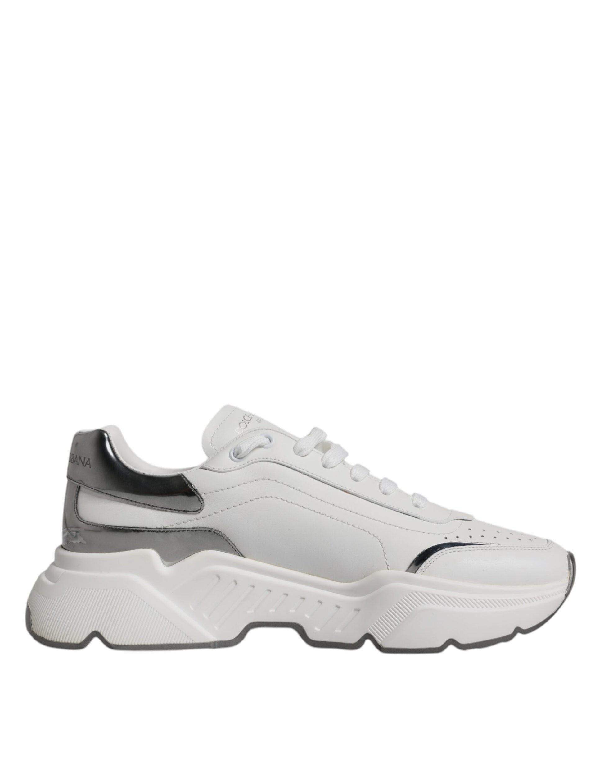 White Silver DAYMASTER Leather Sneakers Shoes