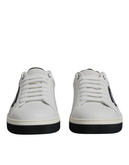 White Leather Low Top Men Sneakers Shoes