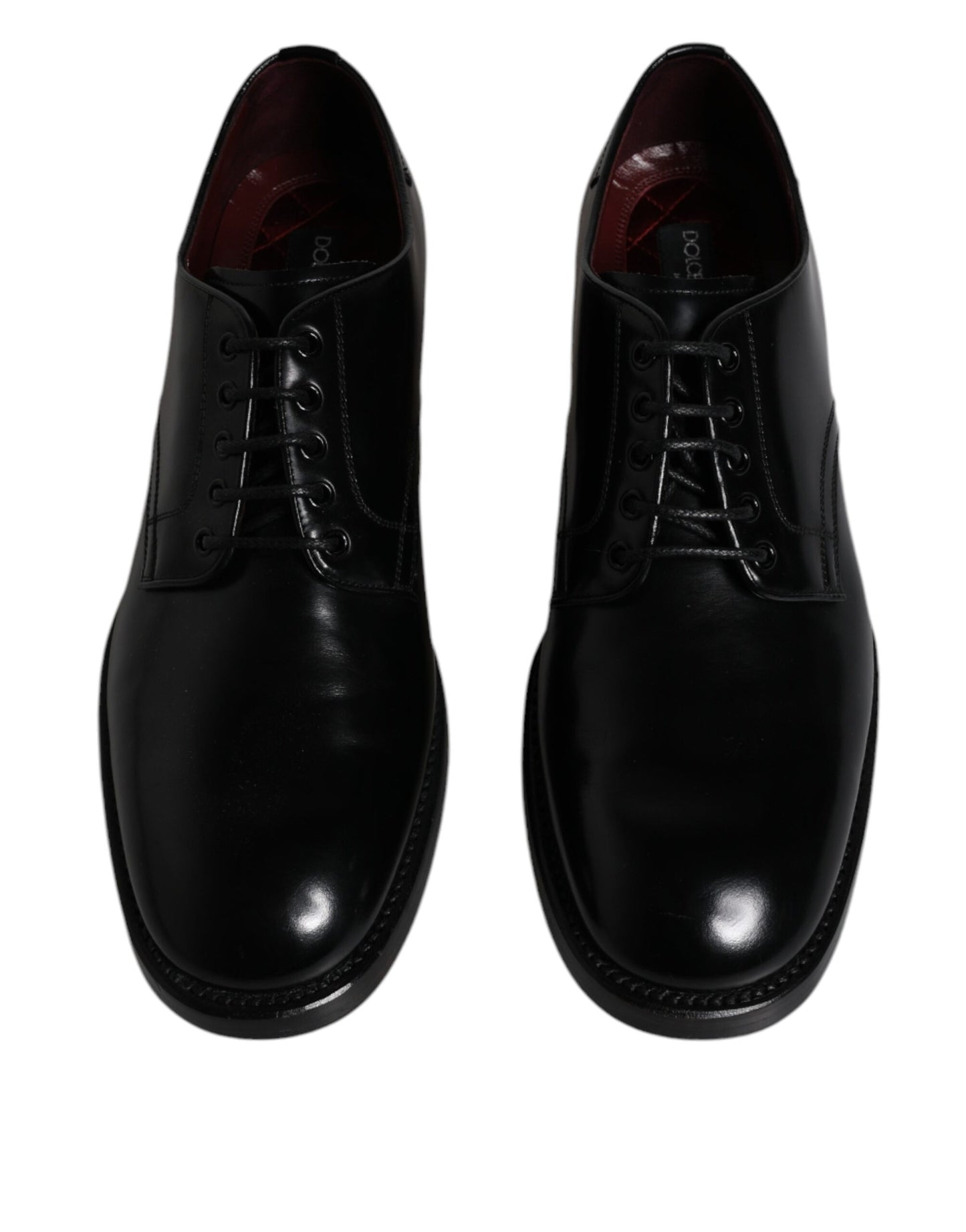 Black Leather Lace Up Men Derby Formal Shoes