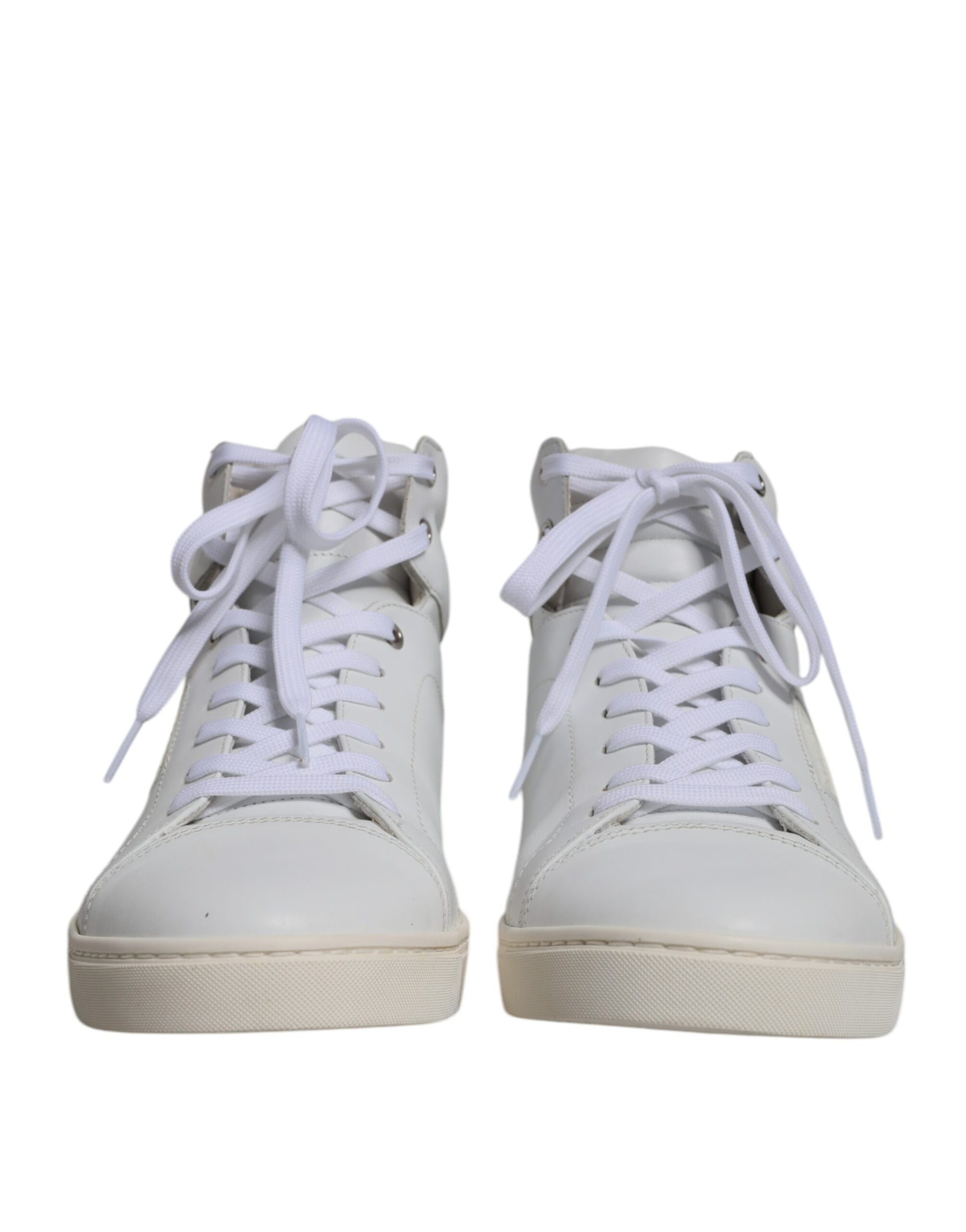 White Leather Mid Top Men Sneakers Shoes