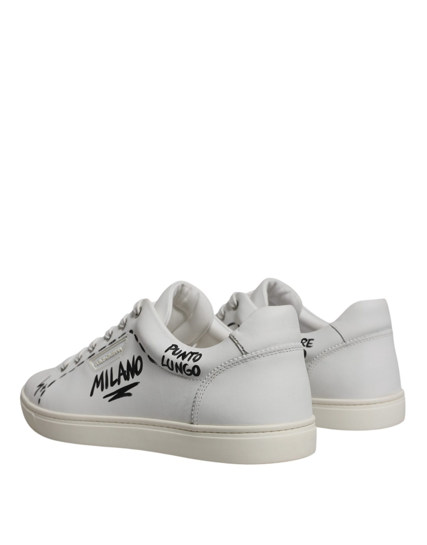 White Leather Milano Low Top Sneakers Shoes