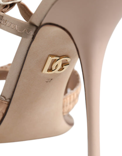 Beige Keira Slingback Heels Sandals Shoes