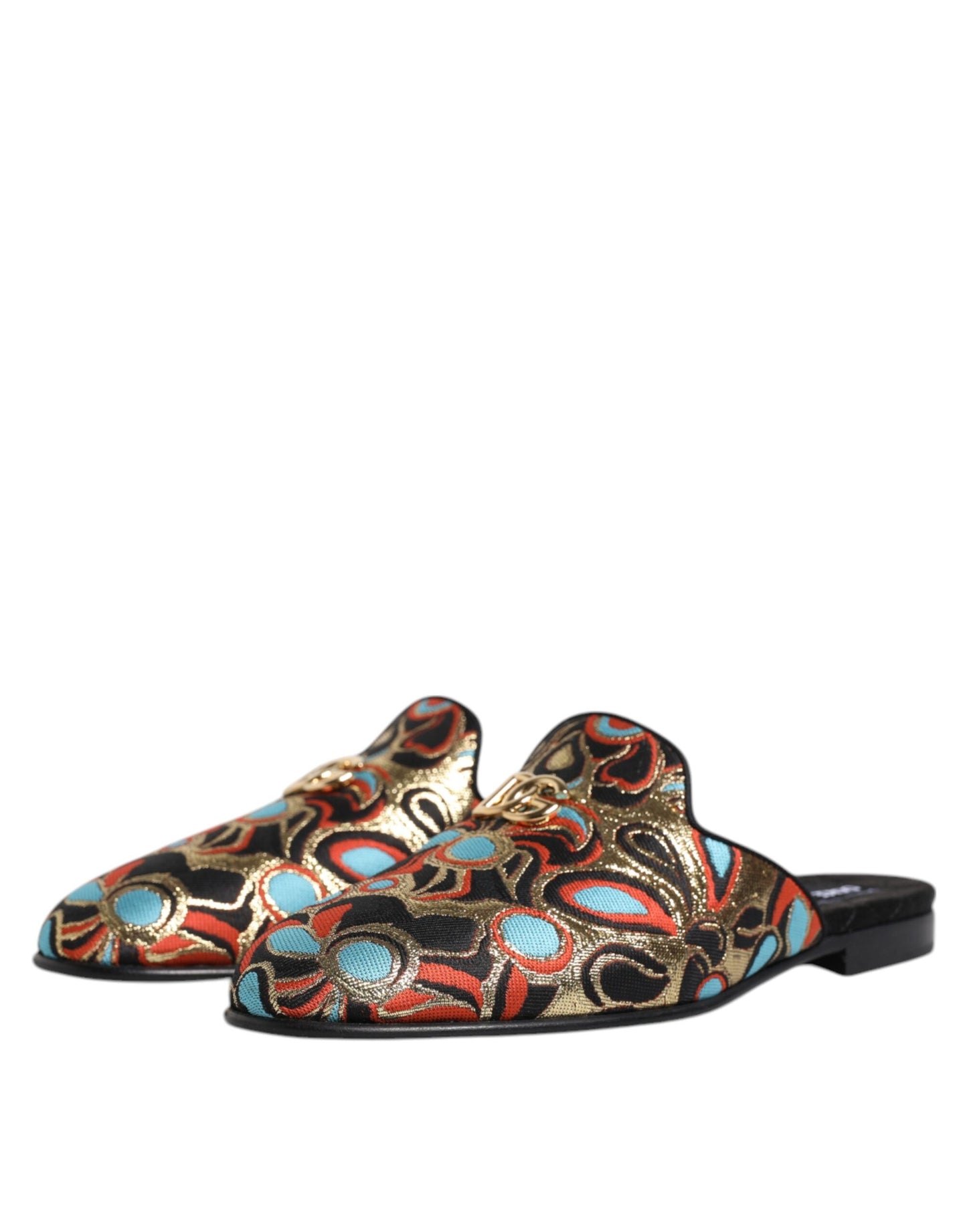 Multicolor Jacquard Logo Flat Sandals Shoes