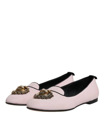 Light Pink Velvet Slip On Loafers Flats Shoes