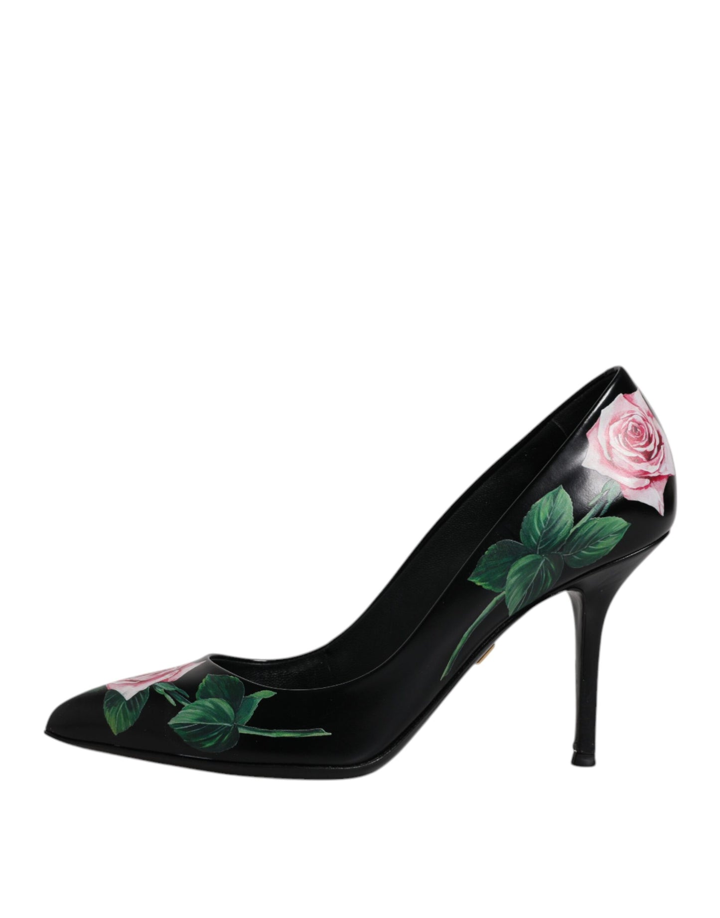 Black Floral Print High Heels Pumps Shoes