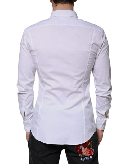 White Cotton Long Sleeve SICILIA Dress Shirt