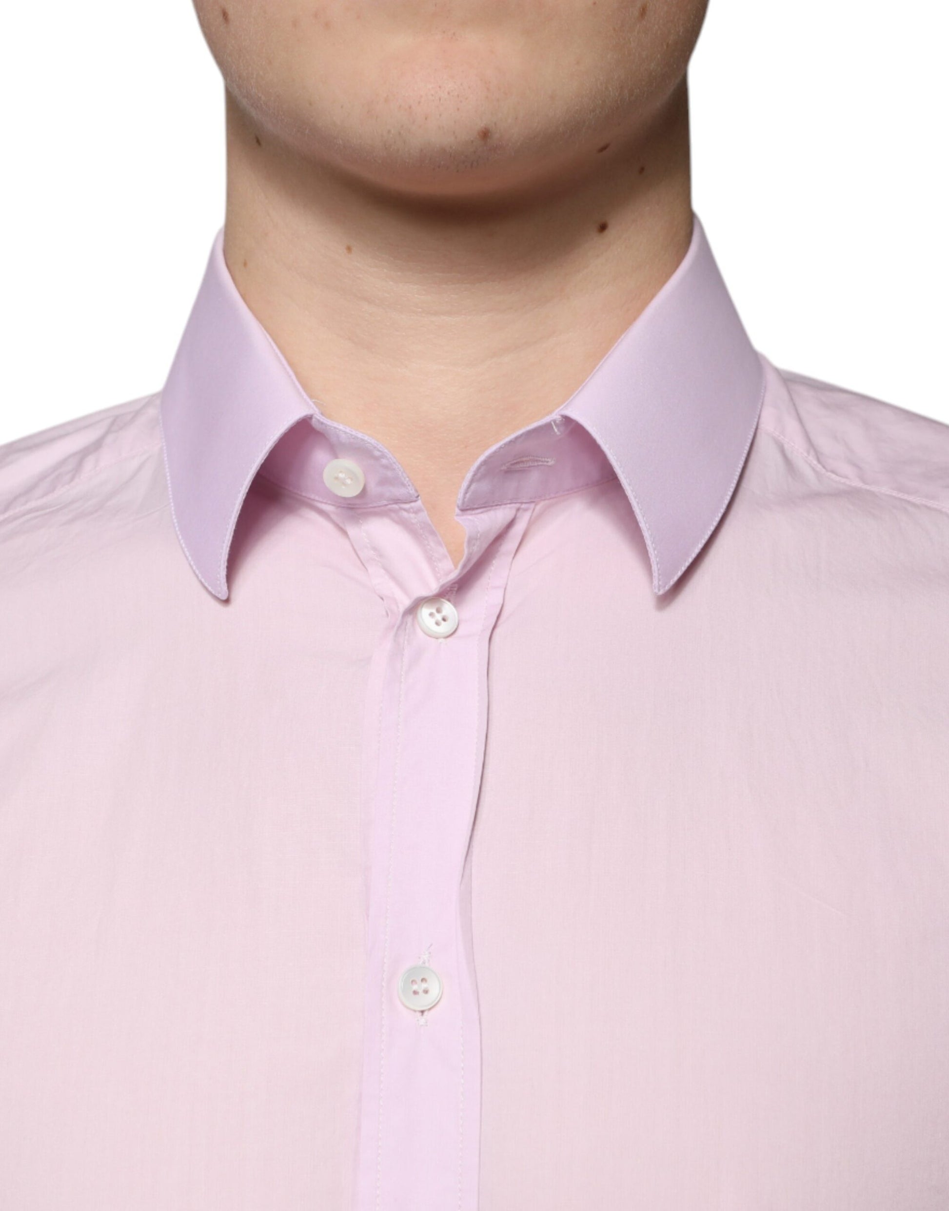 Light Pink Cotton Slim Fit GOLD Dress Shirt