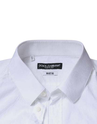 White Cotton Slim Fit Men MARTINI Dress Shirt