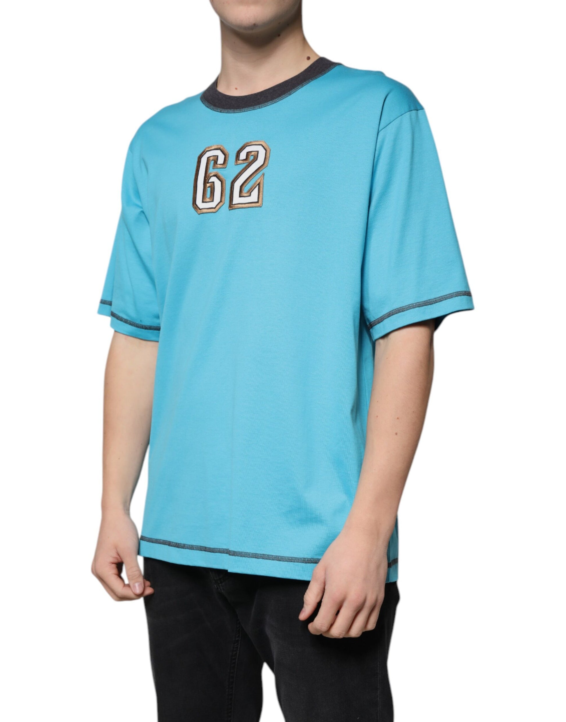 Blue Logo Crew Neck Short Sleeves T-shirt