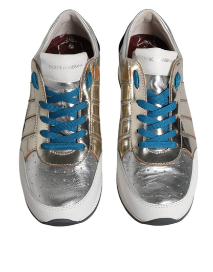 Multicolor Leather Low Top Sneakers Shoes