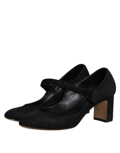 Black Suede Leather KEIRA Heels Pumps Shoes