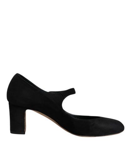 Black Suede Leather KEIRA Heels Pumps Shoes