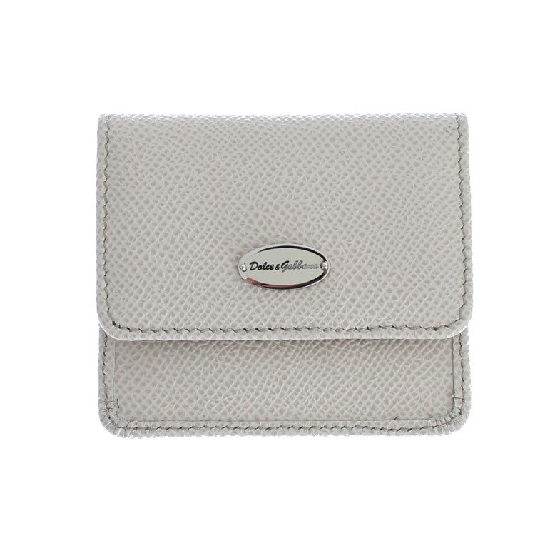 Sleek White Leather Condom Case Wallet