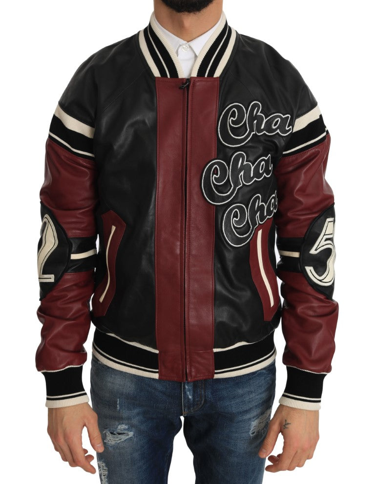 Exquisite Sheepskin Leather Bomber Jacket