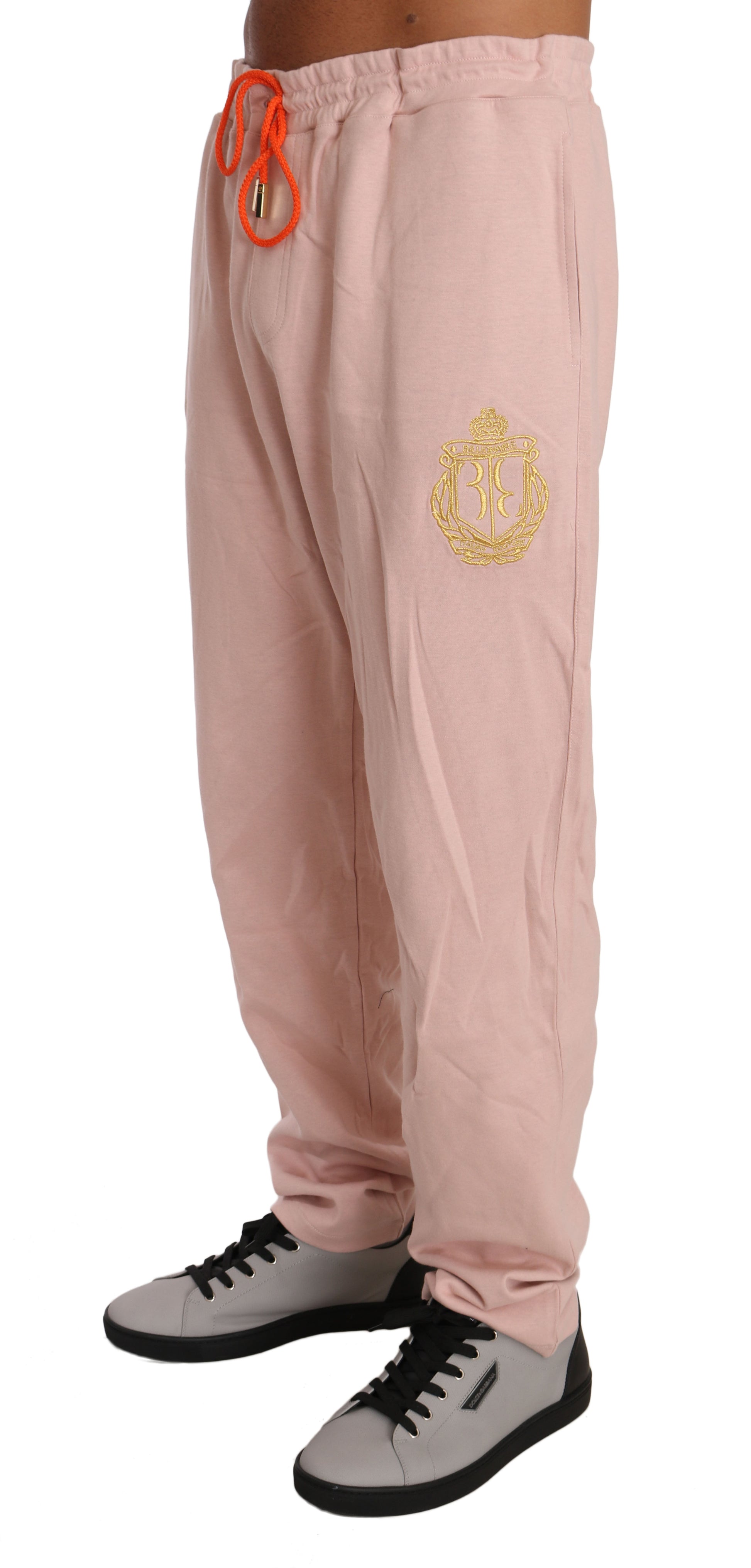 Elegant Pink Cotton Sweatsuit Luxury Comfort