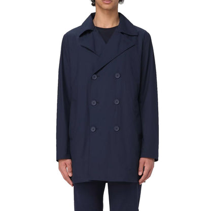 Blue Recycled Polyester Men Jacket