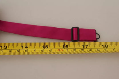 Pink 100% Silk Adjustable Neck Bow Tie Men