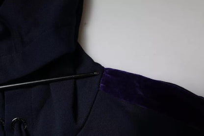 Blue Crown Cotton Hooded Sweatshirt Sweater