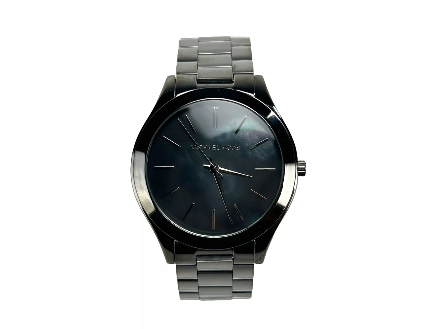 Slim Runway Gun Metal Stainless Steel Watch MK3413 NO BOX