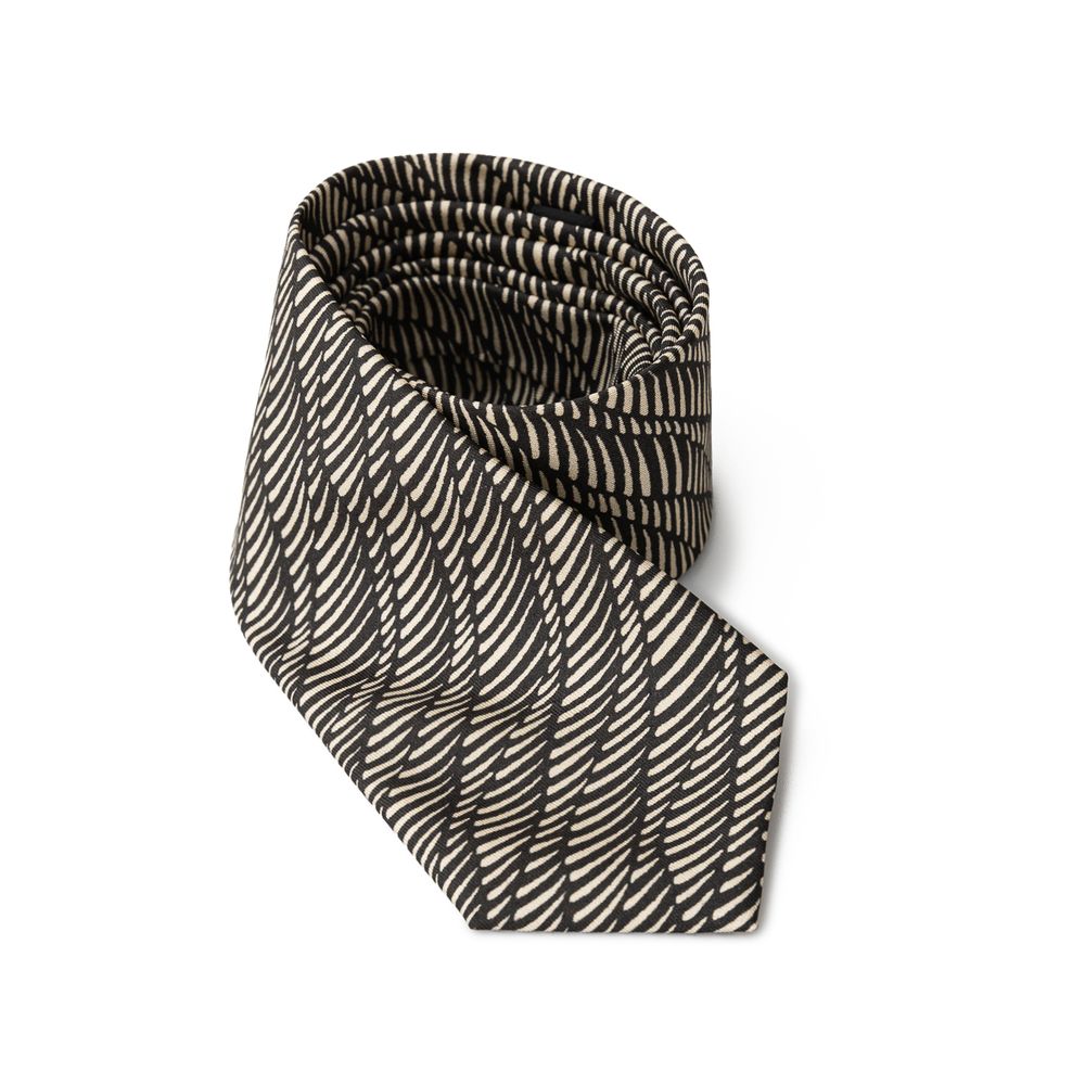 Black And White Silk Tie
