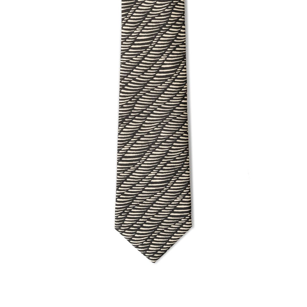 Black And White Silk Tie