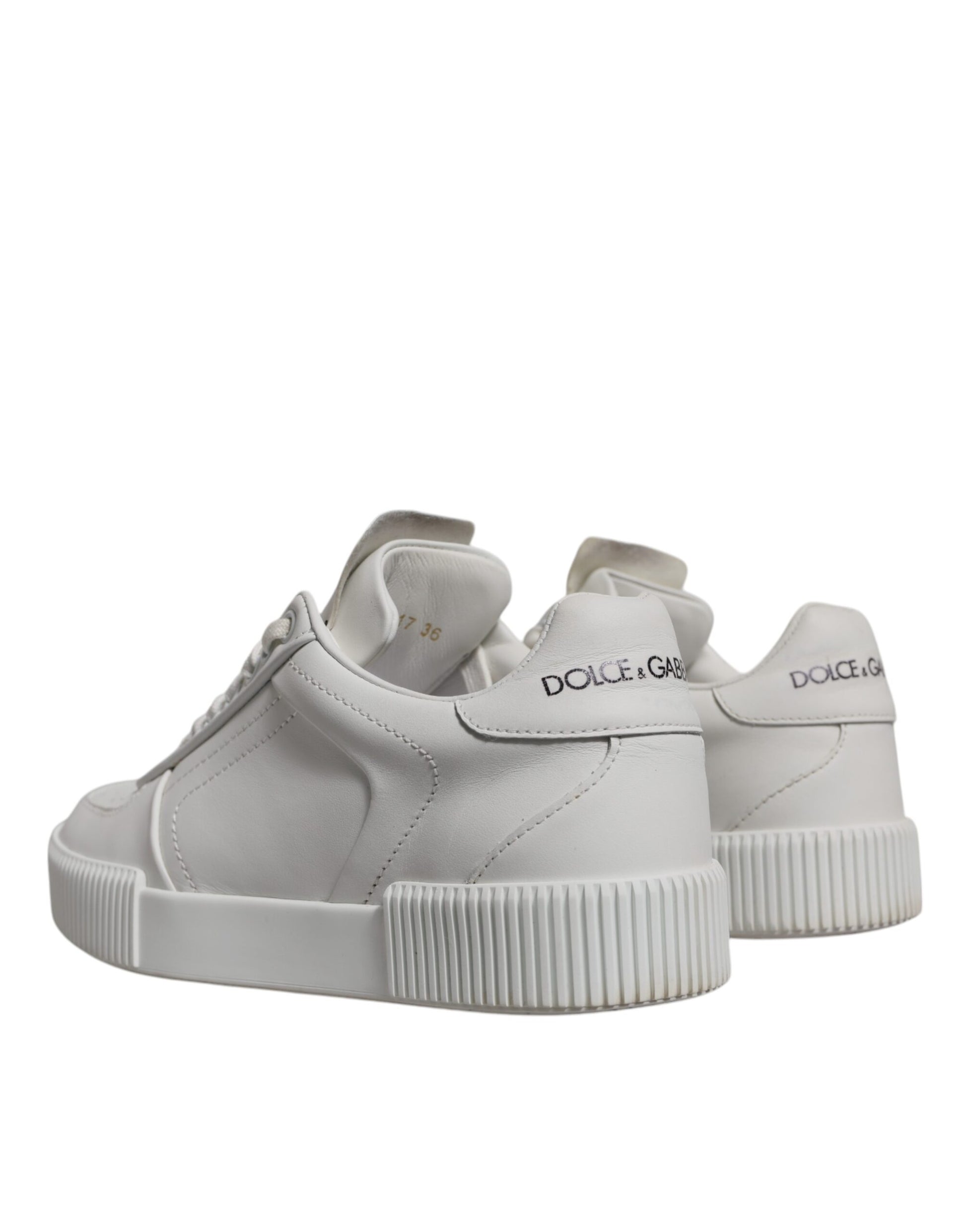 White Miami Leather Low Top Sneakers Shoes
