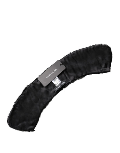 Black Lamb Fur Collar Women Neck Wrap Scarf