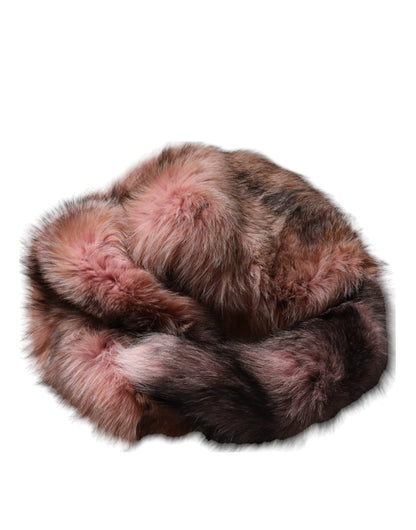 Pink Frost Fox Fur Neck Warmer Winter Scarf
