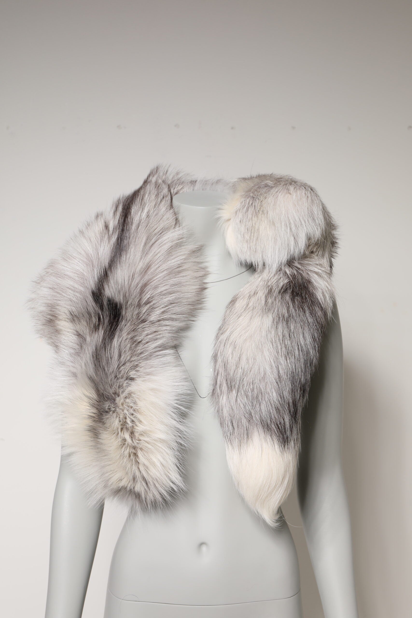 White Fox Fur Neck Wrap Warmer Winter Scarf