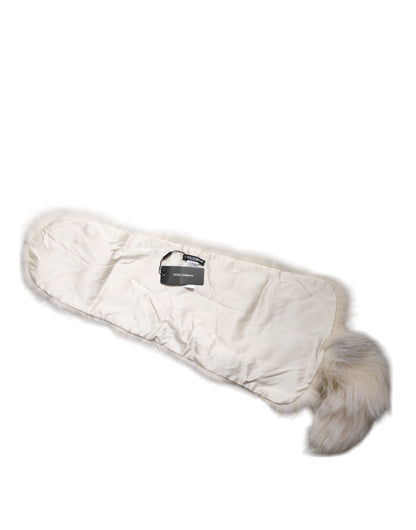 White Fox Fur Neck Wrap Warmer Winter Scarf